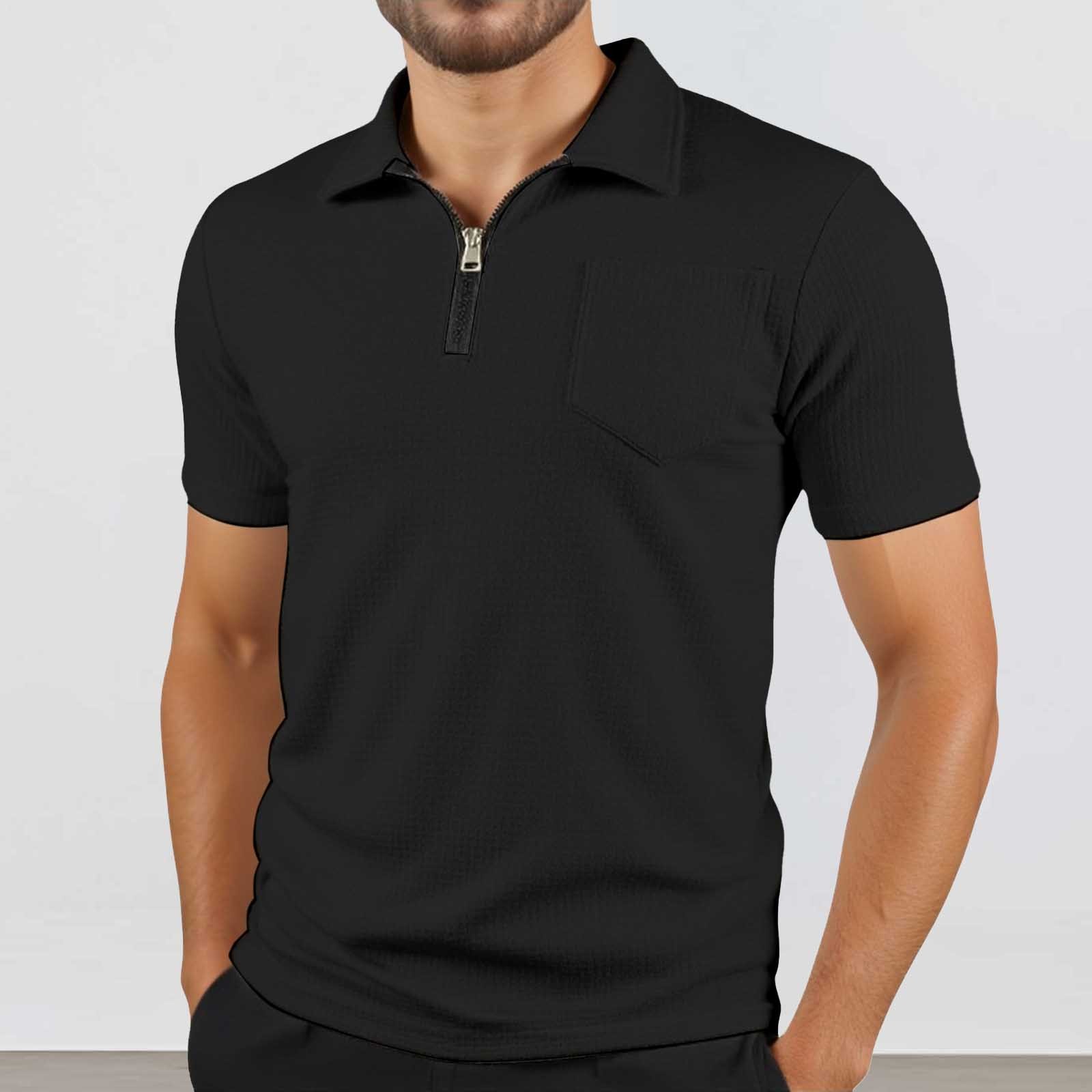 thumbnail image 2 of Camiseta de manga corta con solapa y bolsillo en el pecho para hombre - Poliéster, estilo informal, ligera para el día a día/deporte (S-XXXL), 2 of 8